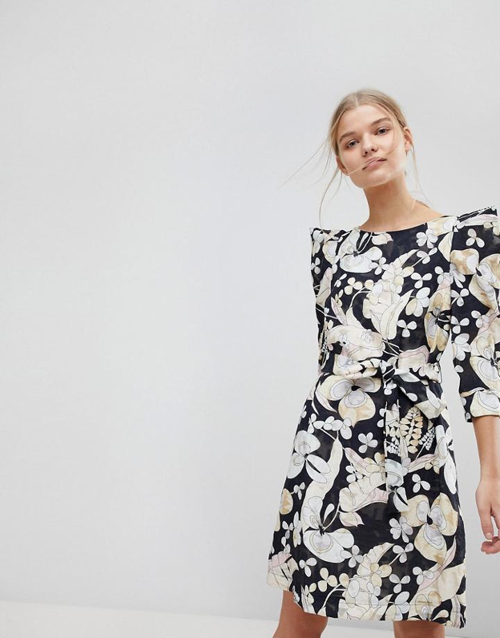 Max & Co Floral Mini Dress - Black