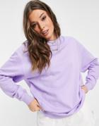 Asos Design Cotton Oversized Sweatshirt In Lavender - Purple