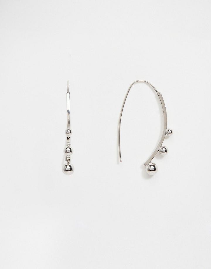 Asos Bauble Through Earrings - Silver