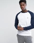 Le Breve Crew Neck Contrast Sleeve Sweat - White