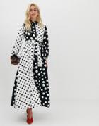 Zibi London Polka Dot Print Shirt Dress - Black