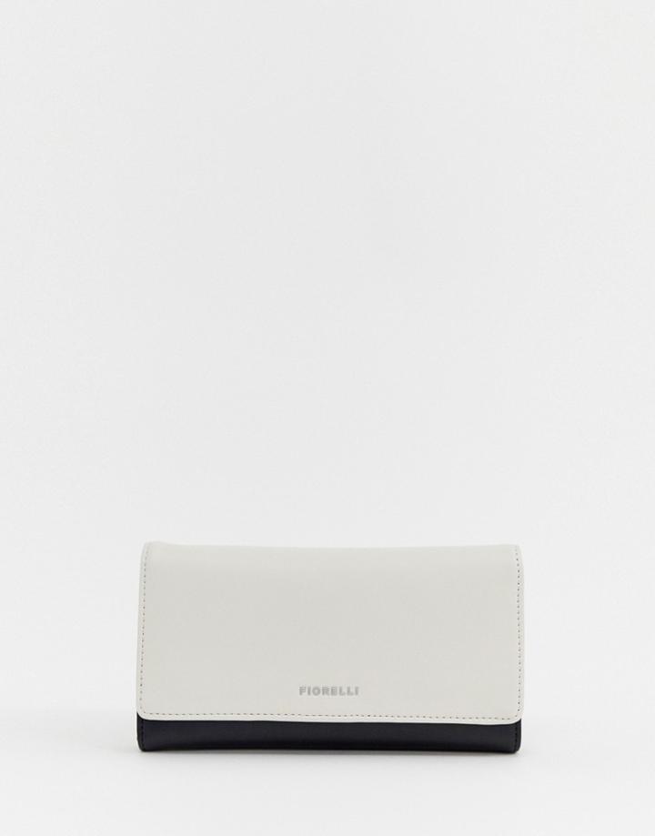 Fiorelli Color Block Fold Over Purse - White