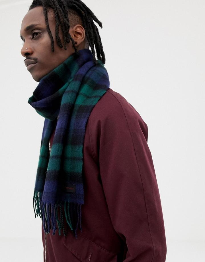Dr Martens Plaid Check Scarf - Navy