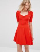 Asos Sweetheart Skater Dress - Red