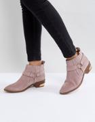 Office Atlas Blush Suede Western Boots - Pink