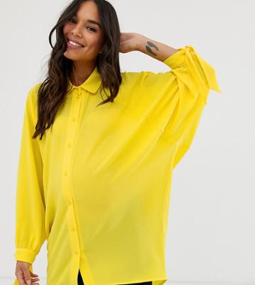 Blume Maternity Oversized Shirt In Yellow