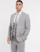 Gianni Feraud Skinny Fit Gray Flannel Suit Jacket-grey