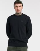 Hugo San Claudio Fine Knit Cotton Sweater In Black