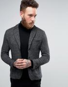 Jack & Jones Vintage Patch Pocket Blazer In Heavy Jersey - Black