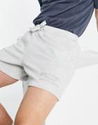 Asos Design Set Towelling Shorts With Mickey Print In Charcoal-gray
