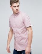 Jack & Jones Originals Short Sleeve Shirt In Slim Fit With Button Down Collar - Pink