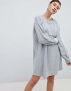 Prettylittlething Oversized Sweater Dress - Gray