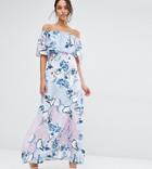 Every Cloud Patched Floral Off Shoulder Maxi Dress - Multi