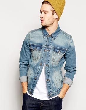 Asos Denim Jacket In Skinny Fit - Dark Blue