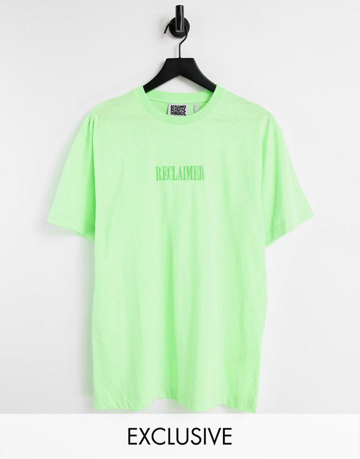 Reclaimed Vintage Inspired Unisex Logo T-shirt In Green