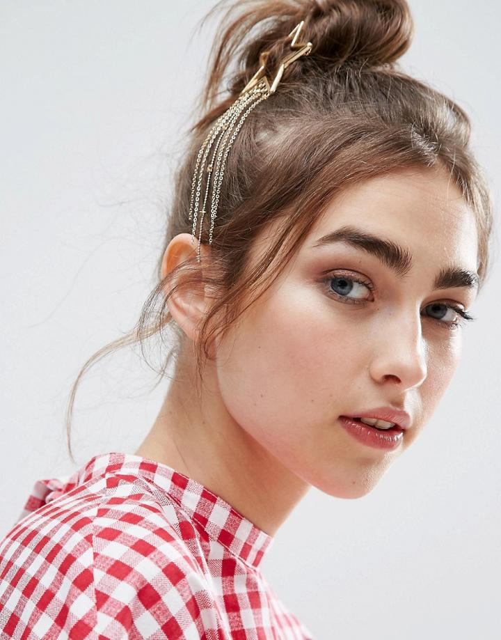 Asos Hanging Stars Hair Clip - Gold