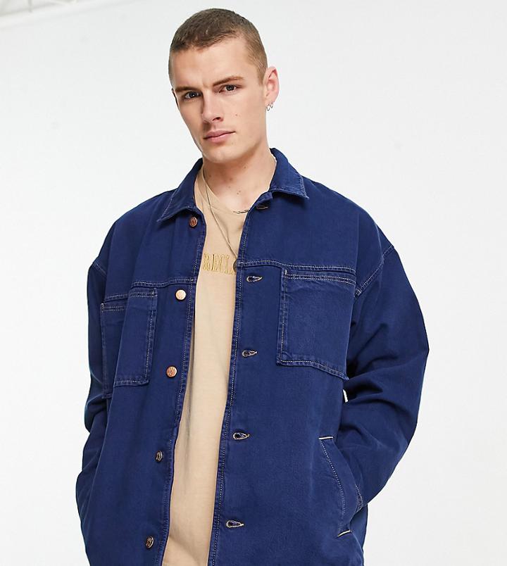 Reclaimed Vintage Inspired Denim Jacket In Blue With Pocket Detail-blues