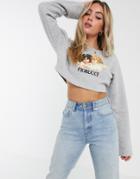Fiorucci Vintage Angels Cropped Sweatshirt In Gray - Gray