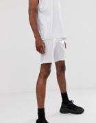 Asos Design Two-piece Megging Shorts In White Wet Look - White