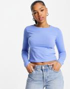 Stradivarius Long Sleeve Top In Blue