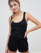Asos Design Mix & Match Pyjama Jersey Tank-black