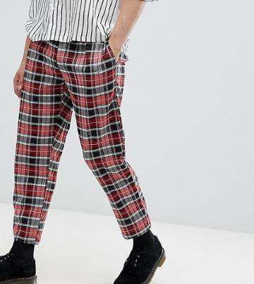 Milk It Cropped Pants In Check - Red