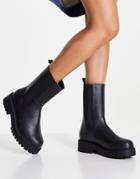 Monki Mona Chunky Boots In Black - Black