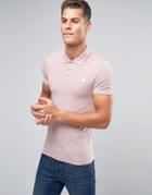 Asos Muscle Pique Polo Shirt In Pink Marl With Logo - Pink