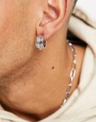 Reclaimed Vintage Inspired Everyday Mini Hoop Earrings With 90's Crystals In Silver-gold