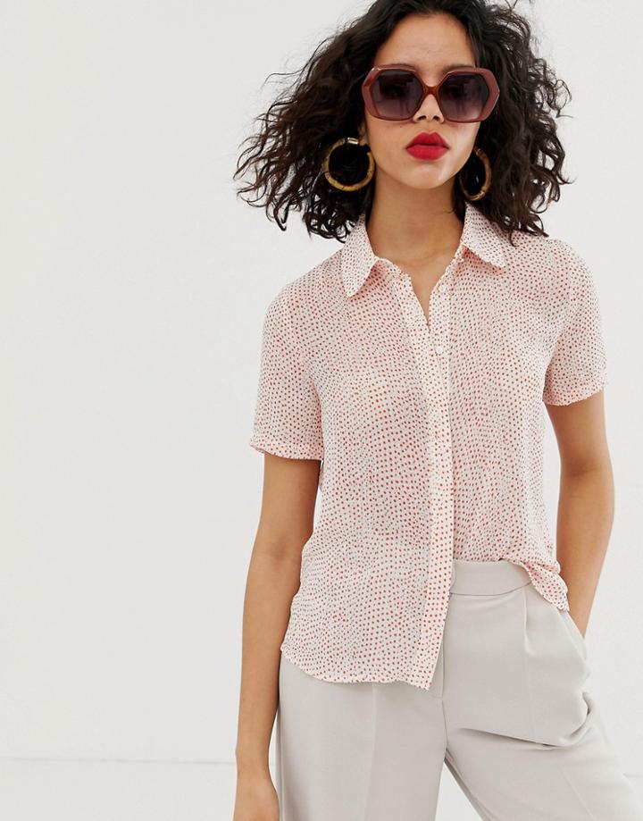 Vero Moda Sheer Textured Dot Print Blouse