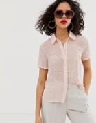 Vero Moda Sheer Textured Dot Print Blouse