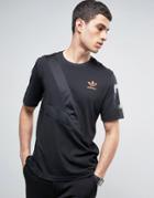 Adidas Originals Paneled T-shirt With Sleeve Number - Black