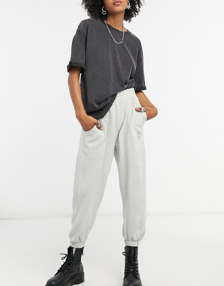 Bershka Oversized Sweatpants In Gray-grey