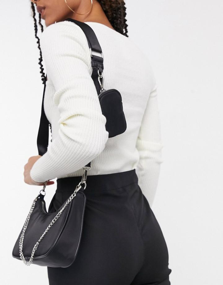 Steve Madden Bvital Crossbody Bag With Chain Strap In Black