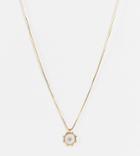 Asos Design 14k Gold Plated Necklace With White Enamel Coin Charm In Gold Tone