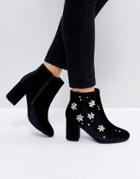 Asos Rosalie Embellished Heeled Boots - Black
