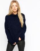 Asos Sweater With High Neck In Chenille - Cream