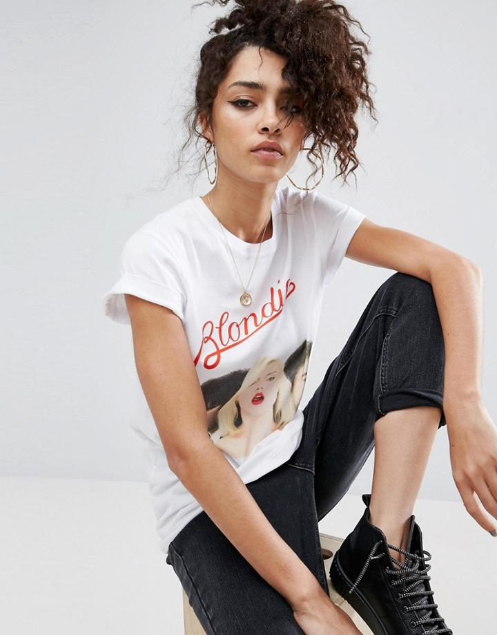 Asos T-shirt With Blondie Print - White