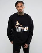 Asos Oversized Sweatshirt With Whitney Houston Print - Black
