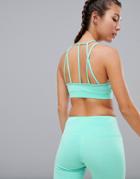 South Beach Strappy Back Detail Seamless Crop Top - Green