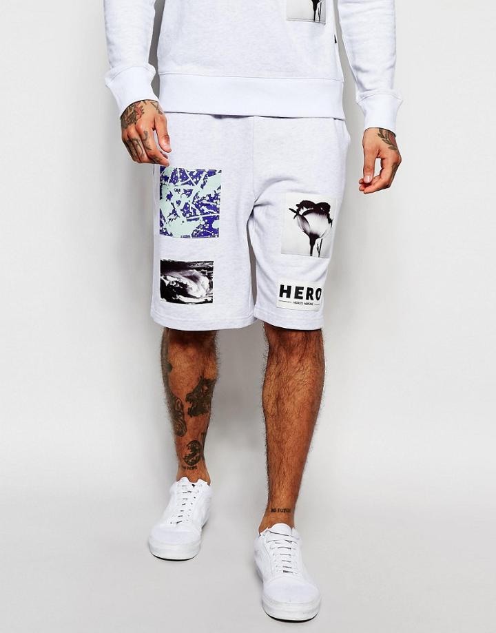 Hero's Heroine Shorts With Patches - Gray