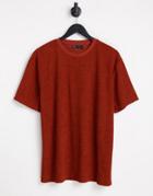 Asos Design Relaxed T-shirt In Orange Textured Toweling