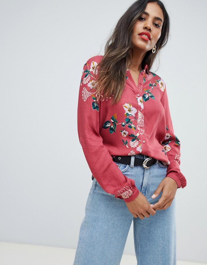Vila Floral Long Sleeve Shirt - Multi