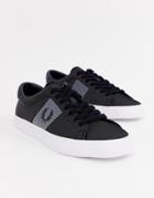 Fred Perry Underspin Two Tone Poly Sneakers In Black - Black