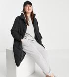 Vero Moda Curve Longline Padded Coat In Black