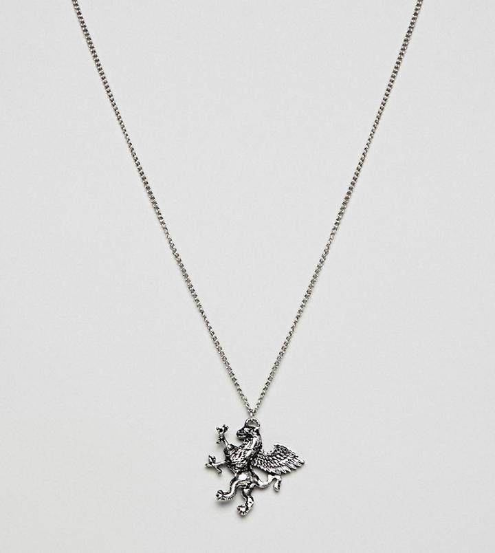 Reclaimed Vintage Inspired Dragon Necklace In Silver Exclusive To Asos - Gold
