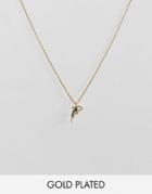 Orelia Gold Plated Dolphin Pendant Necklace - Gold
