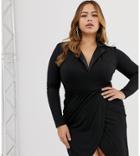 Club L Plus Tuxedo Dress-black