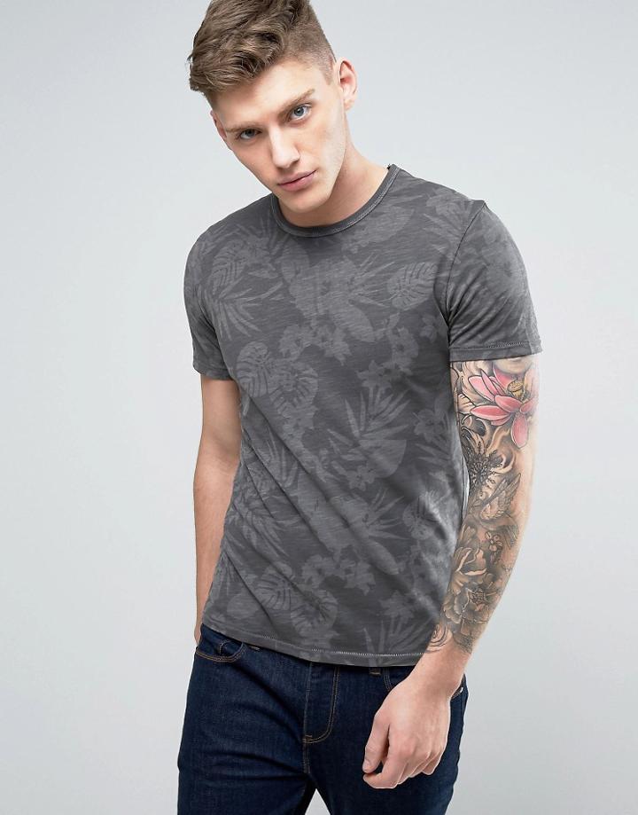 Jack & Jones Vintage T-shirt With All Over Print - Black