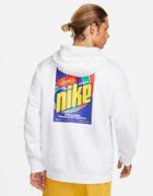 Nike Keep It Clean Graphic Back Print Fleece Hoodie In White